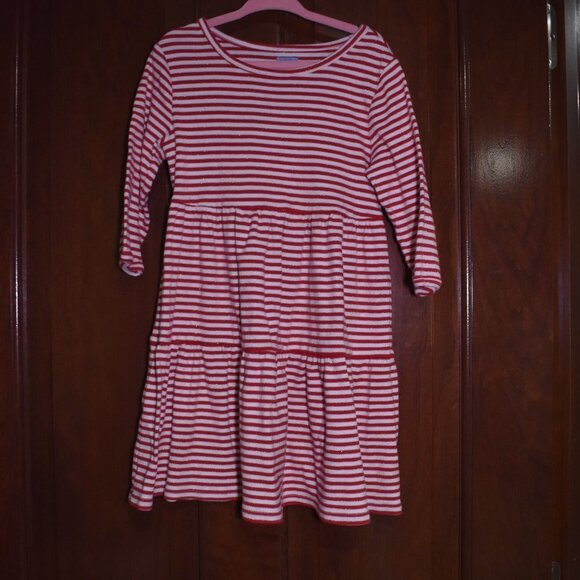 Baby Gap Girls Striped Dress Size 5 Long Sleeve Red White Holiday - Picture 9 of 9
